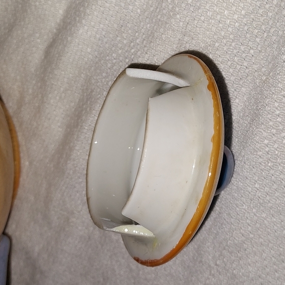 Takito Japan Lusterware Porcelain Hand Painted Teapot periwinkle peach luster - Picture 6 of 12